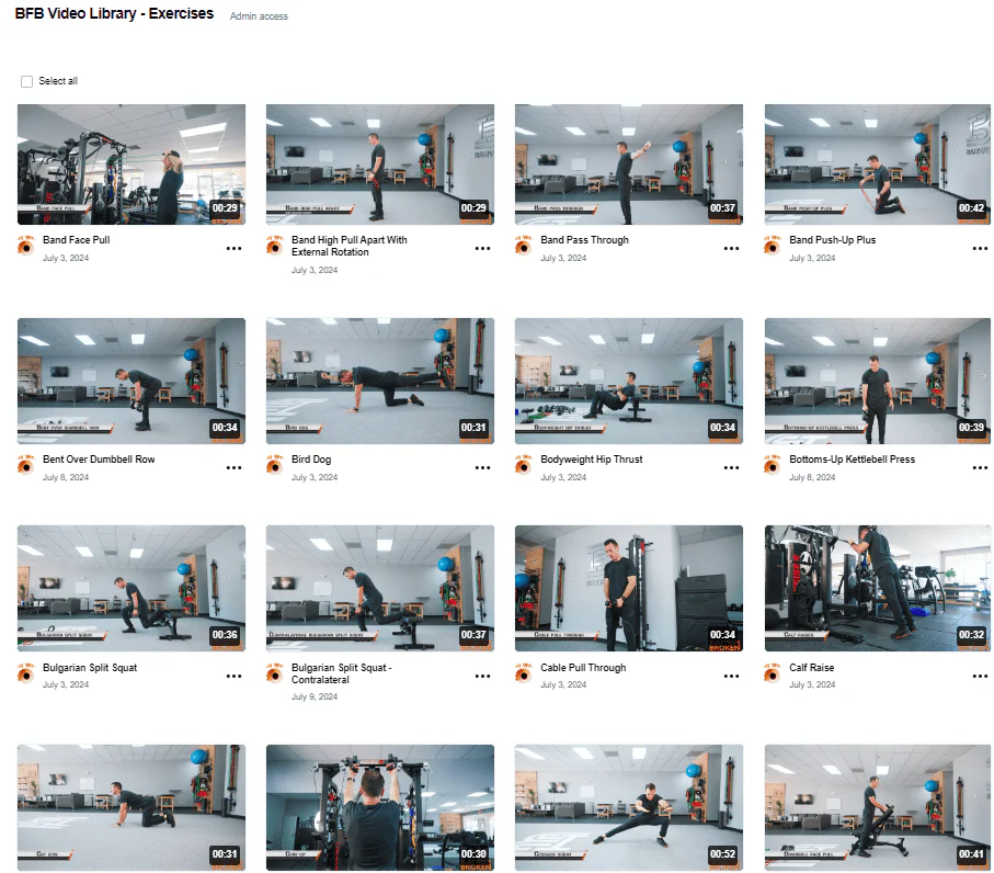 Built From Broken Exercise Video Library