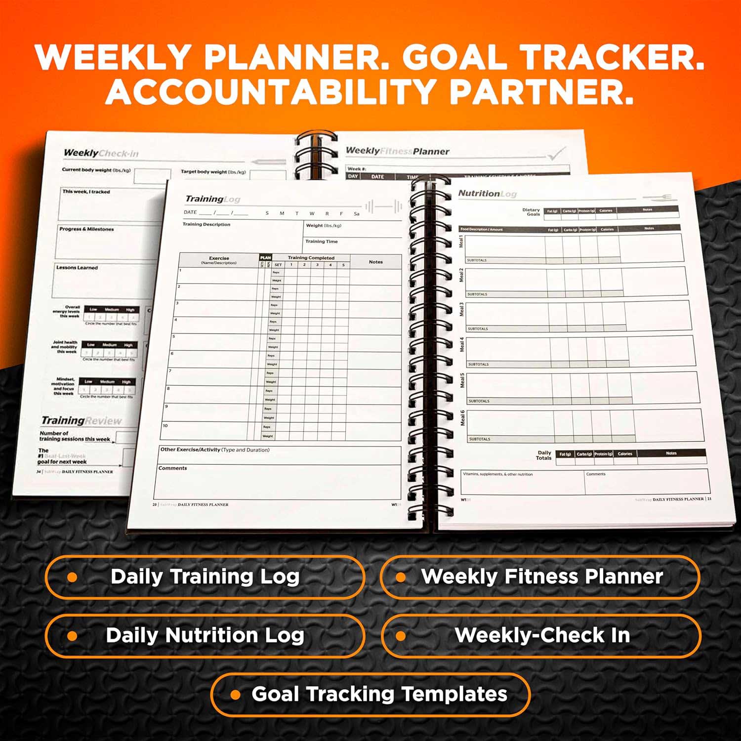 DAILY FITNESS PLANNER - Training Log and Food Journal - Image 3